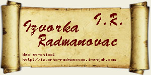 Izvorka Radmanovac vizit kartica